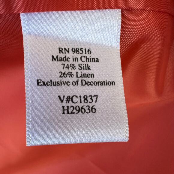 Coldwater Creek Melon Pink Silk Linen Blazer S Open Front Career Polished Chic - Picture 6 of 7